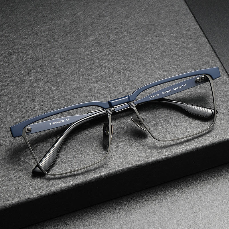 Screwless Titanium Blue Light Blocking Computer Glasses – Vintage Square Frame