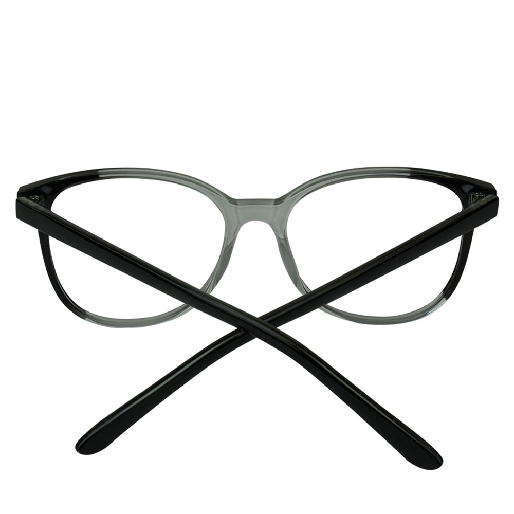 Black Grey Oval Eyeglasses Medium Frame
